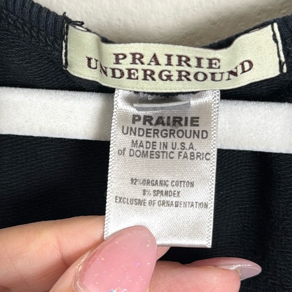 Prairie Underground Black Sweatshirt Mini Dress Size Large - Picture 2 of 6